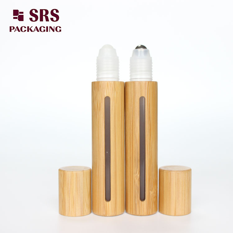 15ml bamboo plastic roll on bottle with window