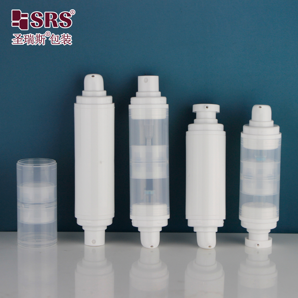 5ml 10ml Empty Wholesale Plastic PP Double End White Airless Pump Bottle