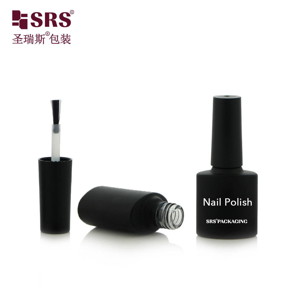 7ml Glass Bottles With Brush Paint Black Luxury Customization Empty Nail Polish Bottle