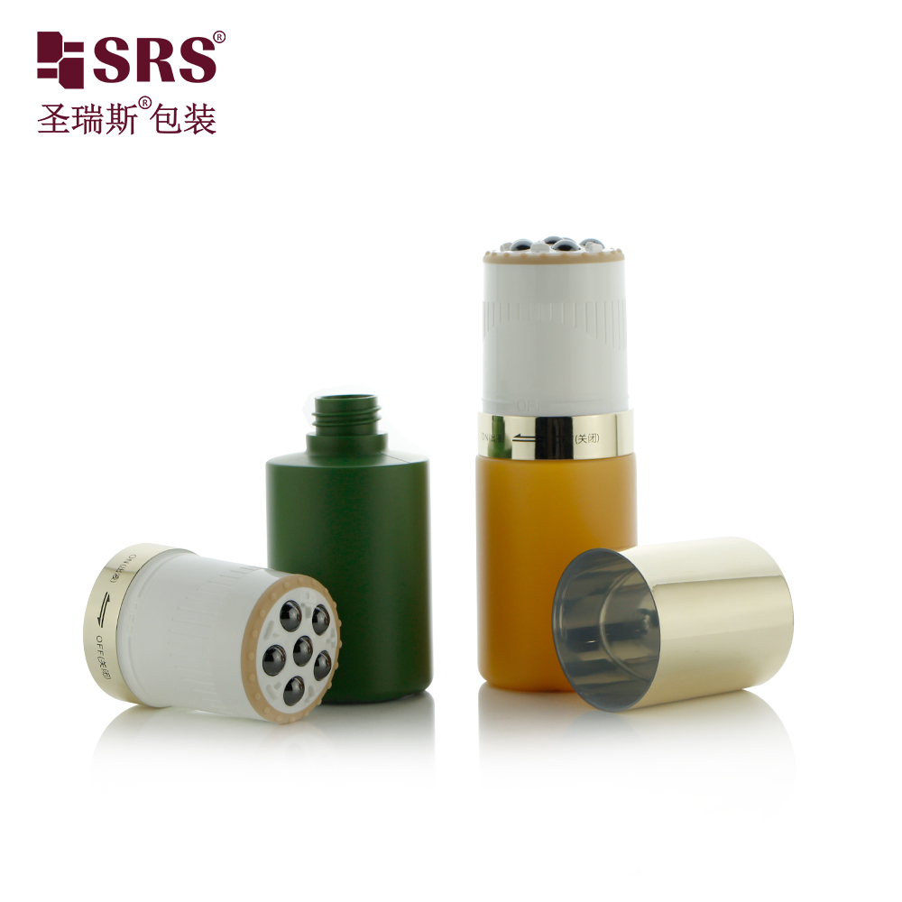 High quality 80ml plastic six steel ball roll on bottle with cosmetic PE lid bottle