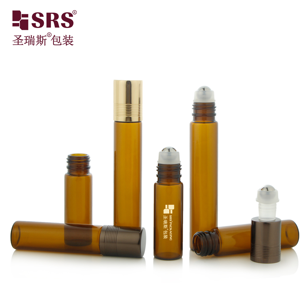 8ml 10ml 15ml New Arrival Glass Roller Bottle Amber for Cosmetics Serum Oil