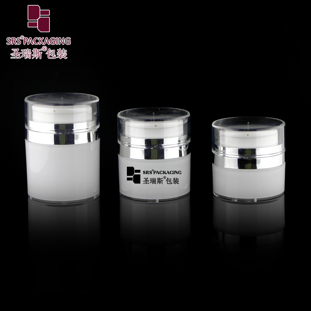 A104 Luxury Round Acrylic Airless Pump Container 30ml 50ml Vacuum Airless Jar
