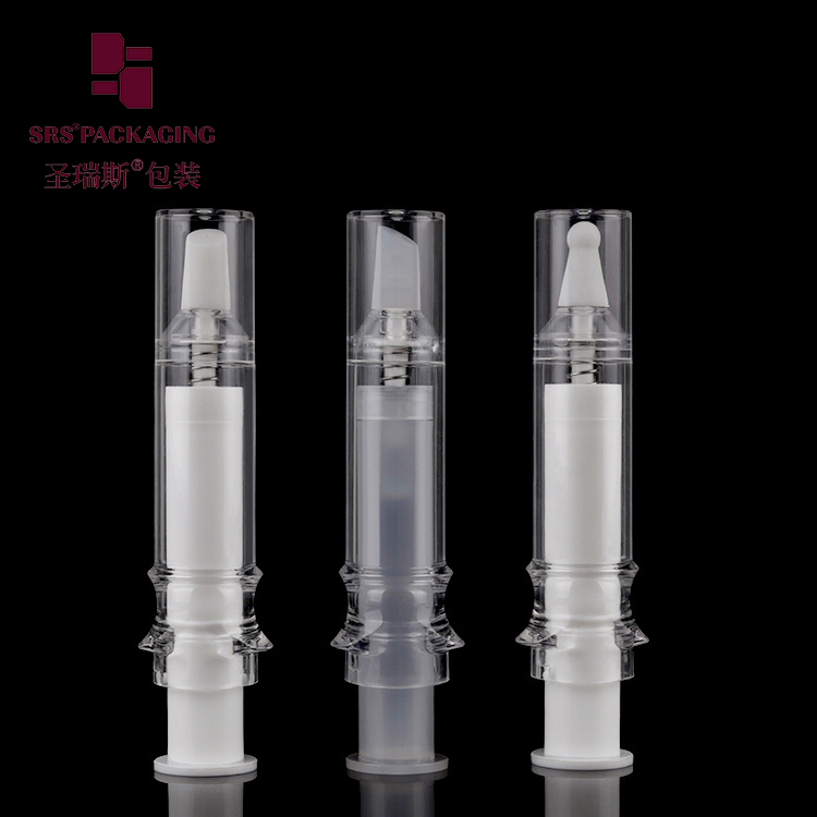 AY008 5ML Airless Pump Bottle simple design white Cosmetic Syringe Packaging