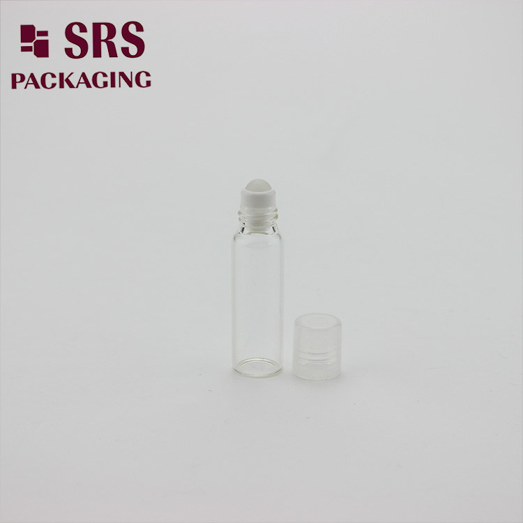 Clear Glass Cosmetic Packaging 5ml Roll on Essential Oil Bottle