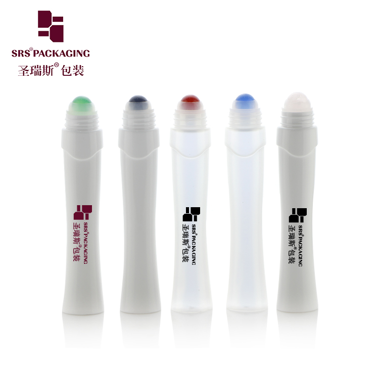 Cosmetic Packaging Empty Eye Serum Applicator 15ml Roll On Essence Bottle With Crystal Roller Ball