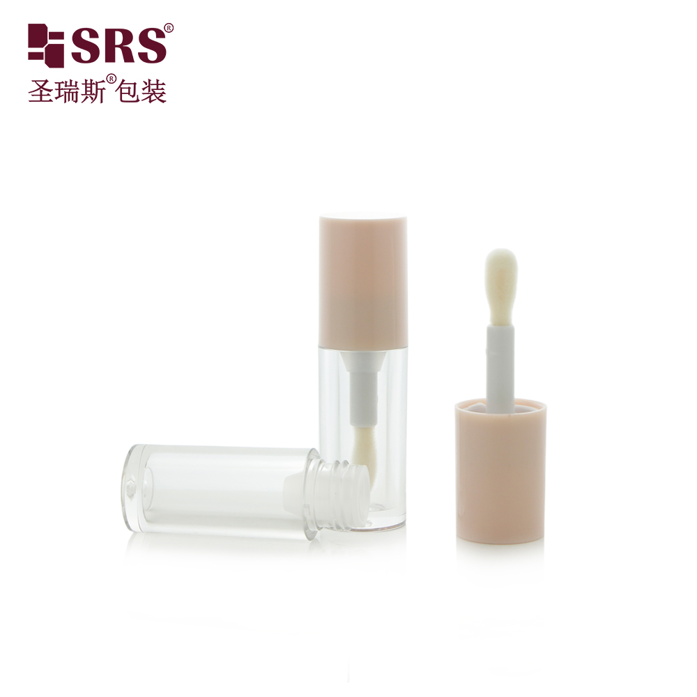Custom Round Liquid Blush Bottle Empty Plastic Lip Gloss Oil Tube 4ml Eye Shadow Container Brush