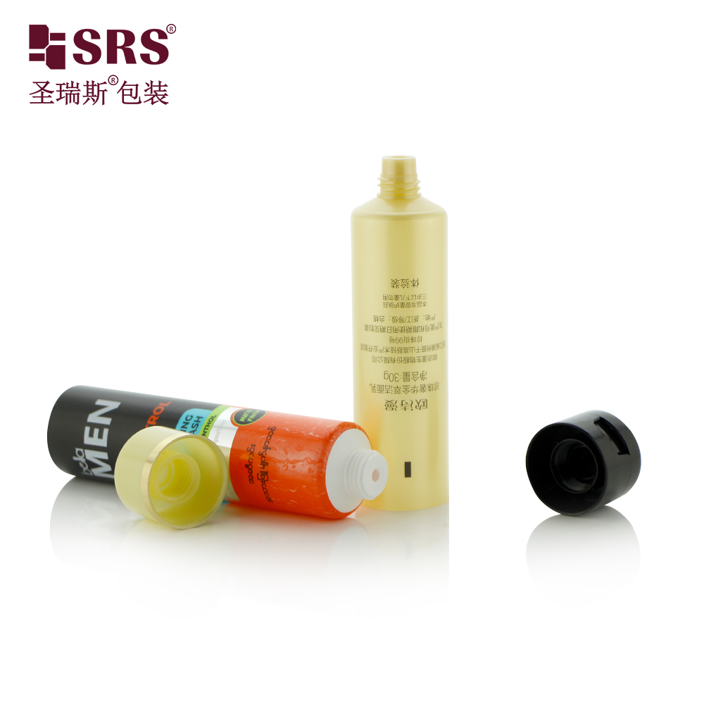 Custom color white cosmetic tube 30ml 50ml 80ml flip cap pump roller ball empty cosmetic packaging