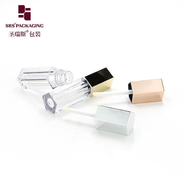 Custom makeup cosmetic packaging 5ml lip gloss packaging tube square lipgloss empty container