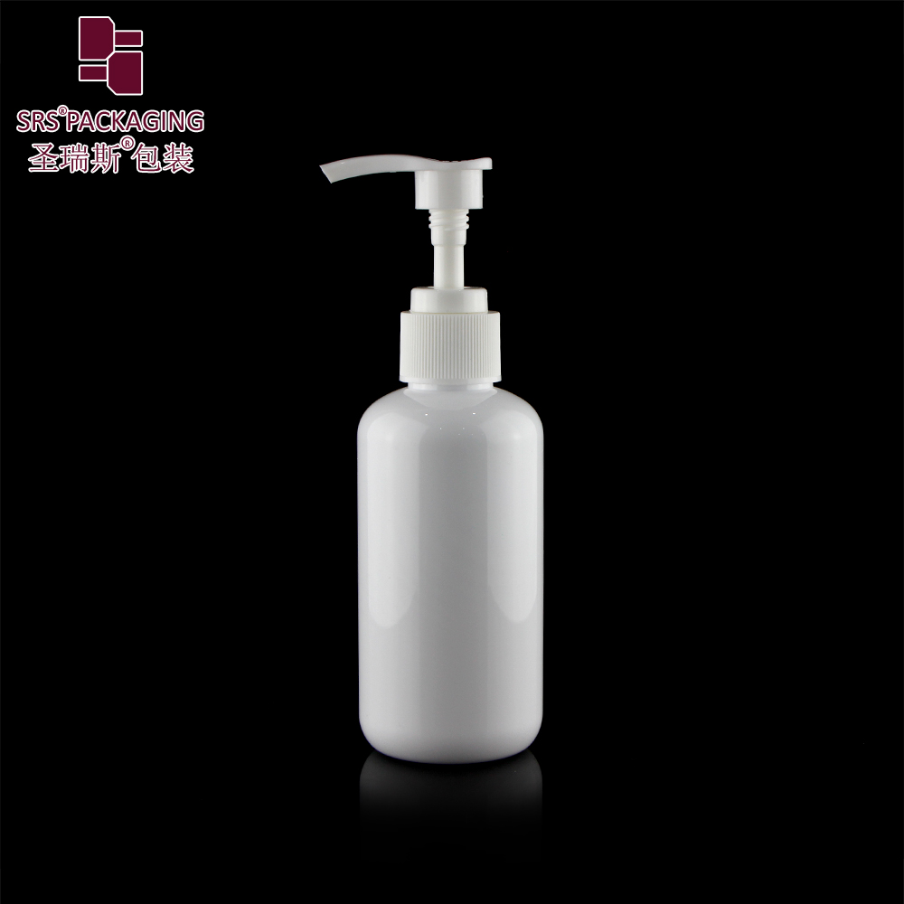 Custom white 150ml PET lotion Shampoo Bottles with Smooth screw cap/ pump/sprayer