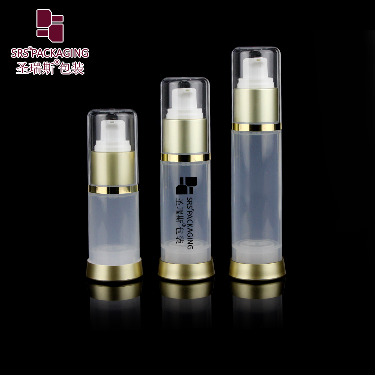 Cylindrical 15ML 30ML 50ML PP Plastic Airless Pump Bottle With Snap Lotion Pump