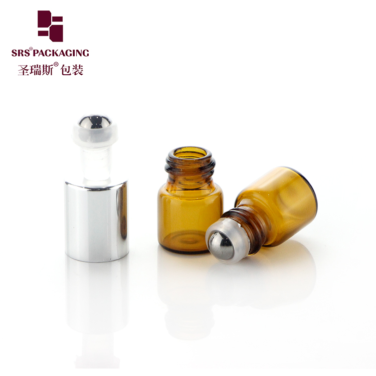 Empty 1ml 2ml 3ml Glass Essential Oil Bottle Amber Transparent Roll On Perfume Vials