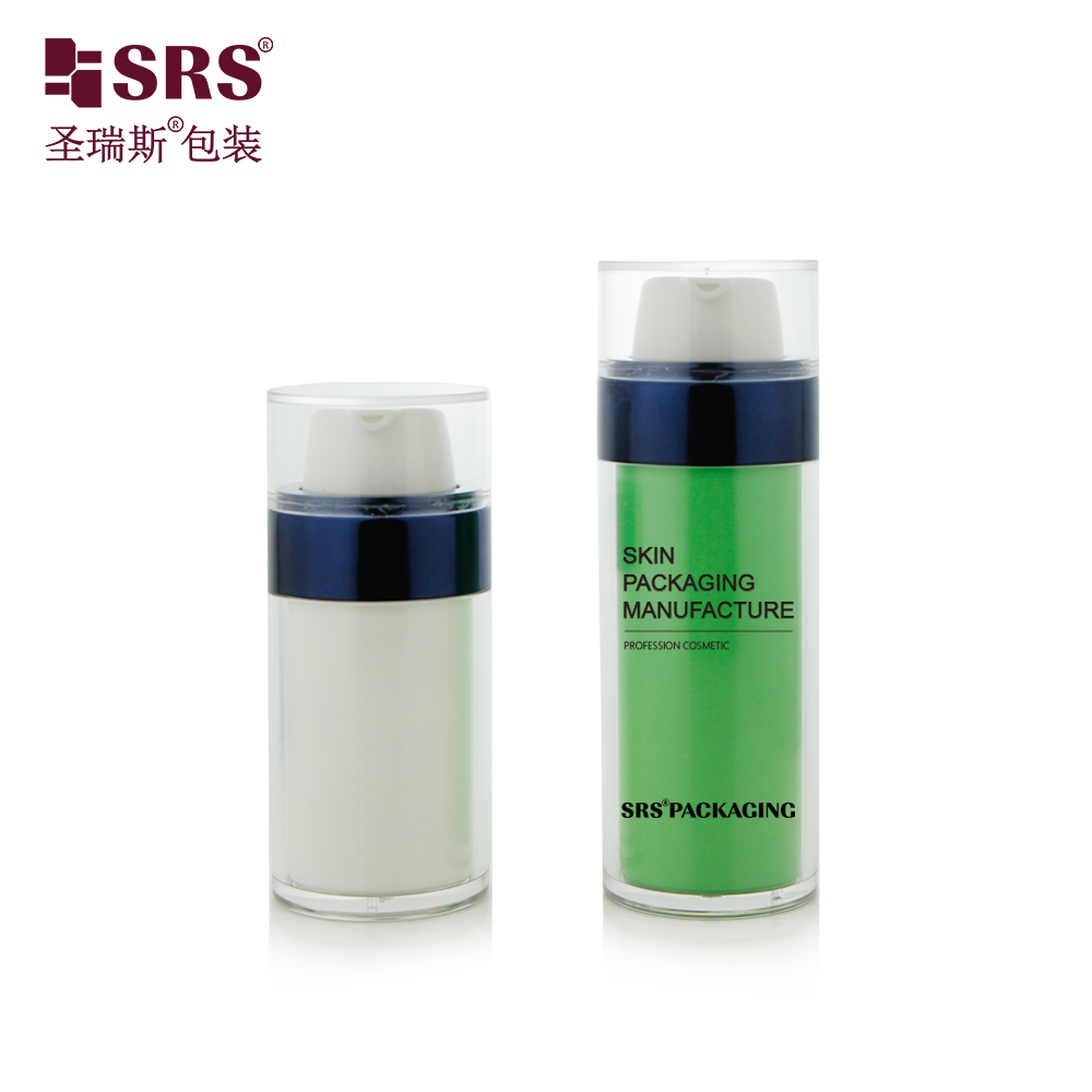 Empty 30ml 50ml Double Wall Airless Bottle AS Plastic Customized Color Vacuum Pump Lotion Bottle