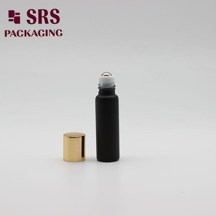 Empty Matte Black Color 5ml Glass Roll on Bottle for Perfume