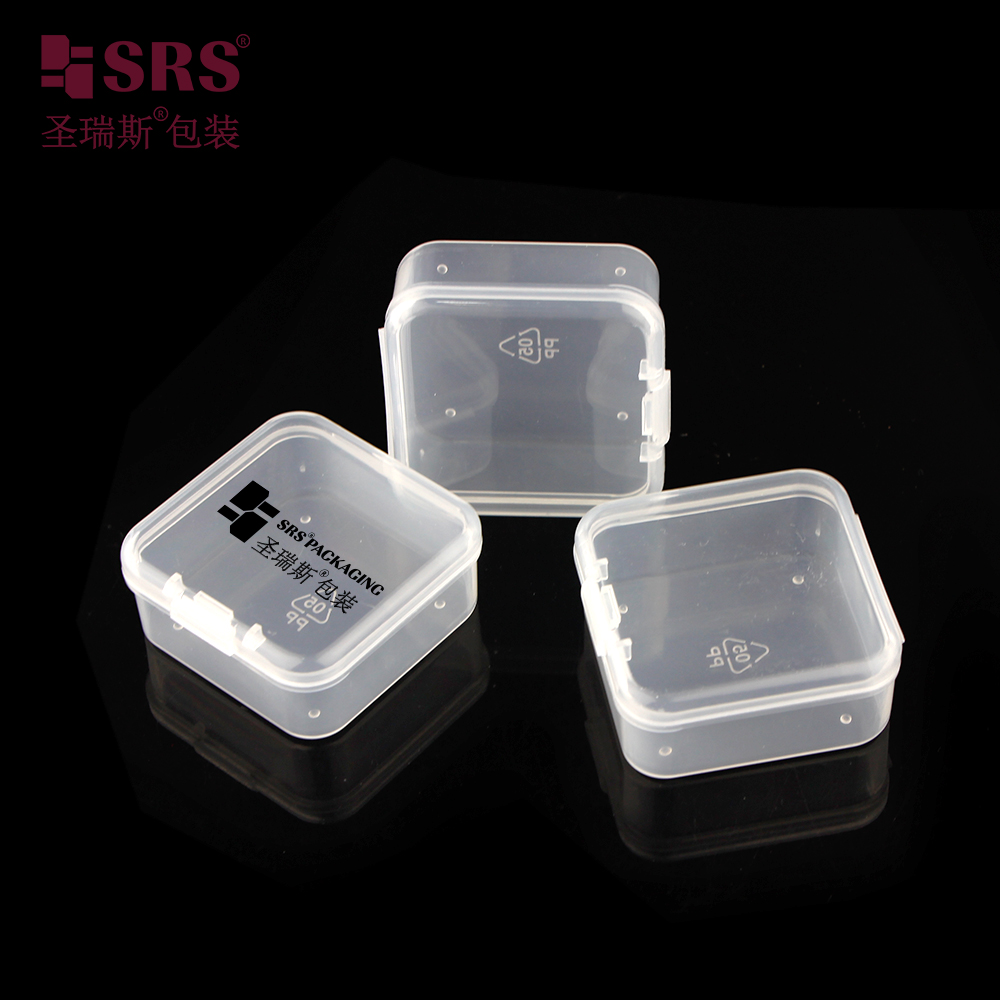 Empty Mini Small 5g Plastic Pill Bottles Square PP Jar Transparent With Flip Cap