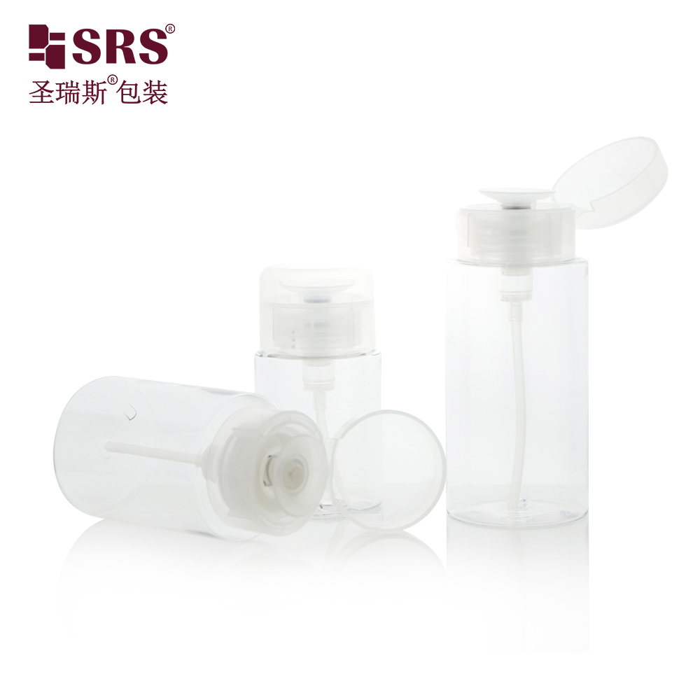 Empty Transparent 100ml 150ml 200ml Pet Bottles Make Up Remove Pump Dispenser Bottle