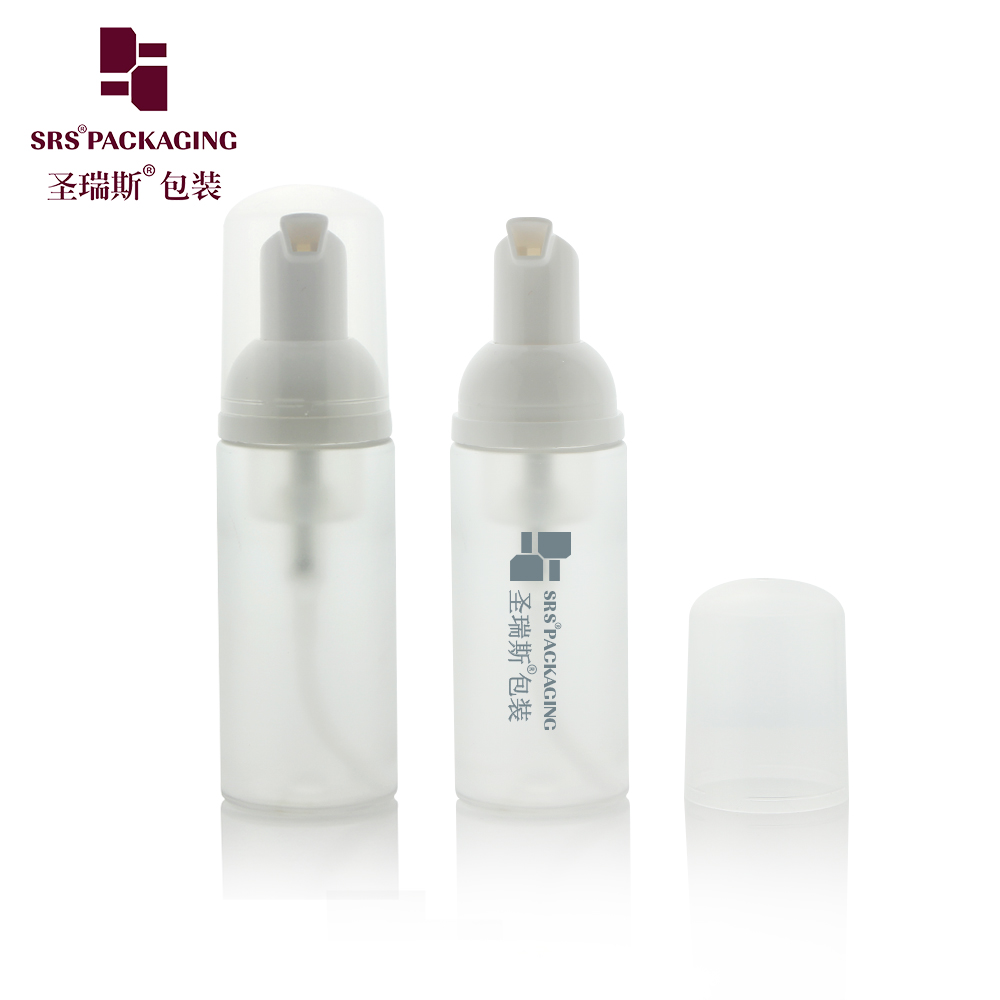 Empty white PET plastic bottle 50ml Facial Cleanser foam pump skincare set container packaging