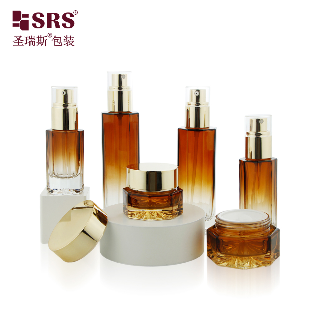 Face Lotion Bottle Premium Luxury Empty Packaging Cosmetic Glass Bottle