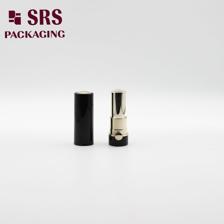 Factory direct sale high-end black luxury lipstick container lip round balm tube container