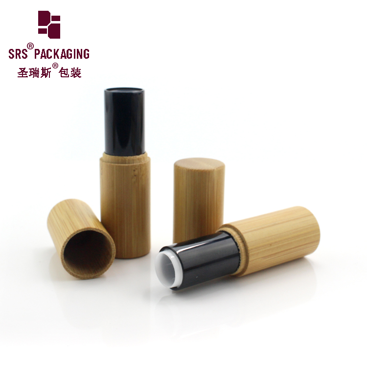 Factory supply 5ml bamboo nature round shape empty custom luxury lip gloss tube