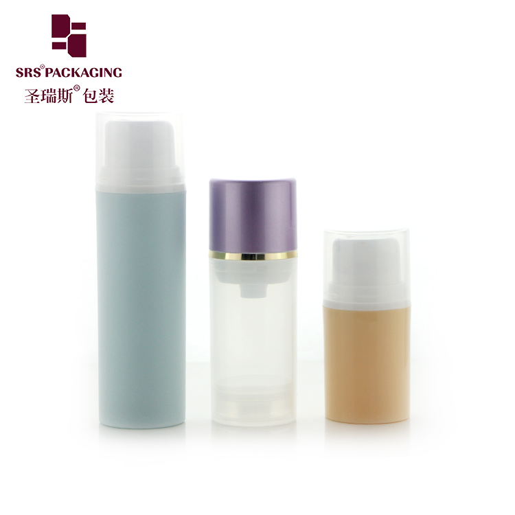 Glossy white plastic packaging 15ml 30ml luxury white airless bottle 50ml empty pump container