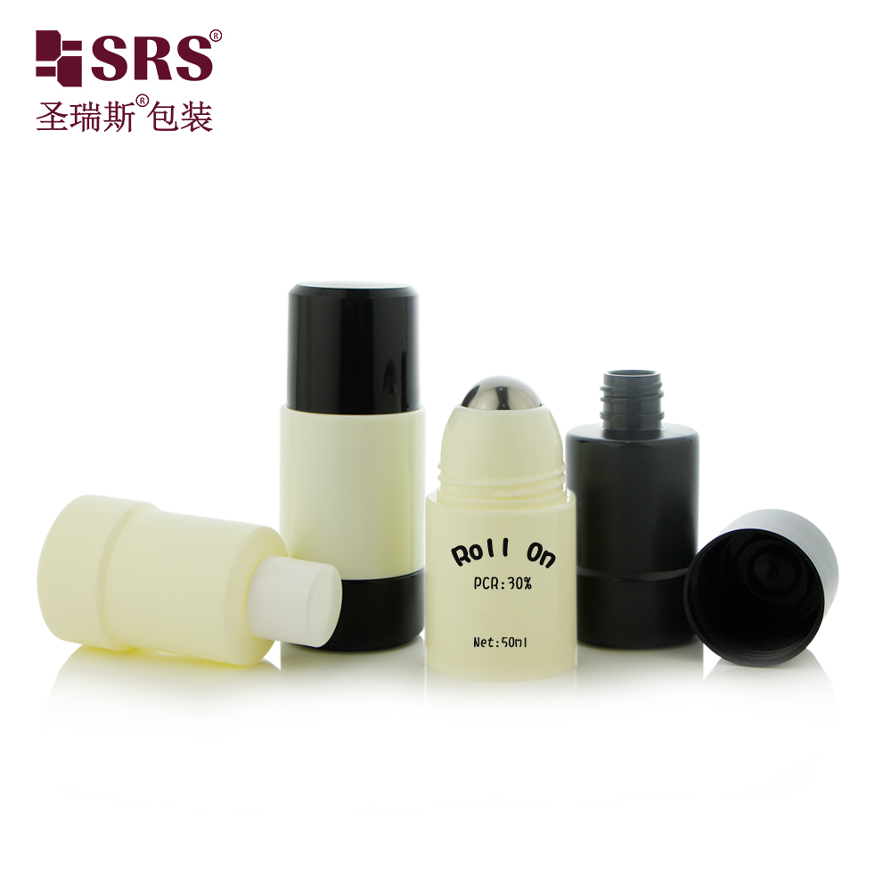 High Quality Plastic Perfume PP Underarm Roller Ball Big Replaceable Deodorant Roll on Bottle