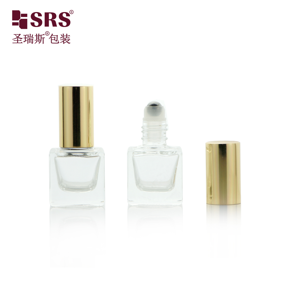 High quality glass vial 6ml square shape essential oil bottles roll 5 ml packaging