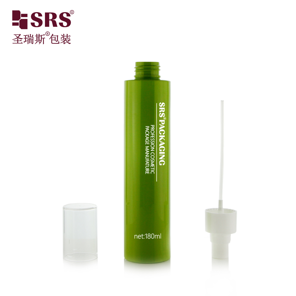 Hot Sell Empty Green PET Plastic Bottle 180ml Spray Cosmetic Skin Care Bottles