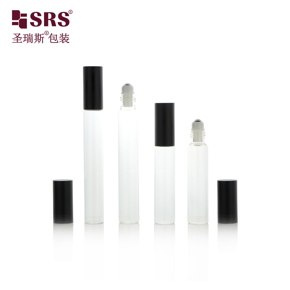 In Stock 10ML 15ML Transparent Glass Roll-On Bottles for Cosmetic Perfume Oils