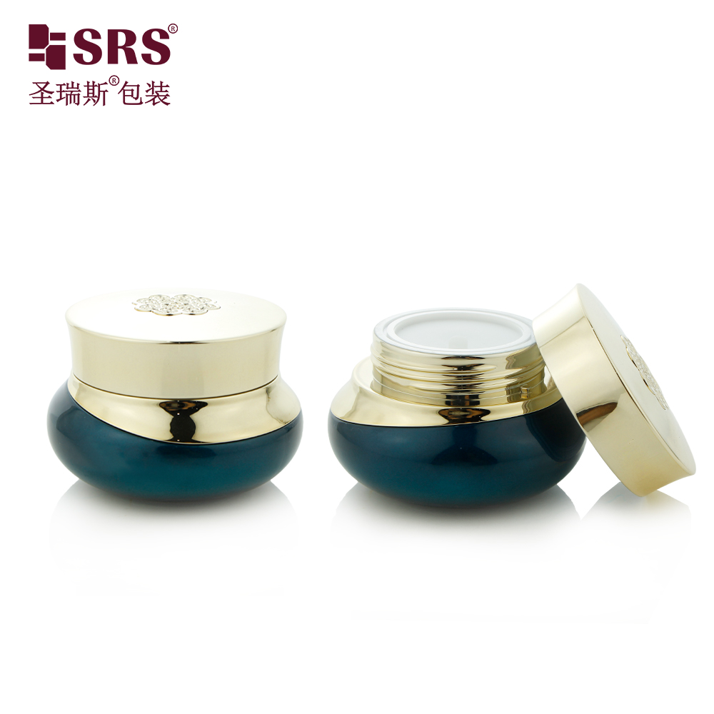 Luxury 50ml Face Cosmetics Glass Body Scrub Jars Skincare Fancy Face Cream Jar Container