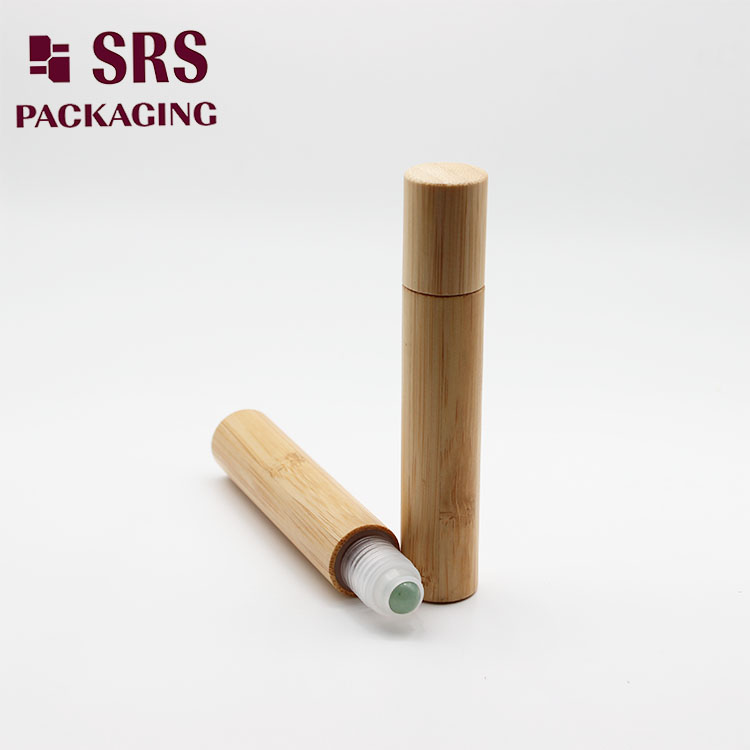 Luxury Real Bamboo 15ml Plastic Roller Bottle with Gemstone Ball