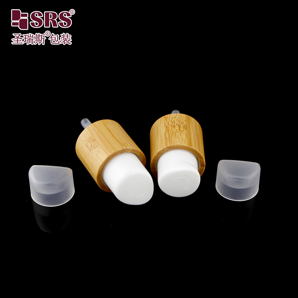 Luxury Recyclable N24/410 Screw-On Bamboo Lotion Pump Lid 