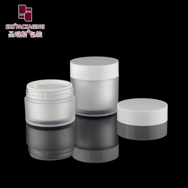 Luxury double wall cosmetic cream pet jar made of eco friendly plastic for skin care set container