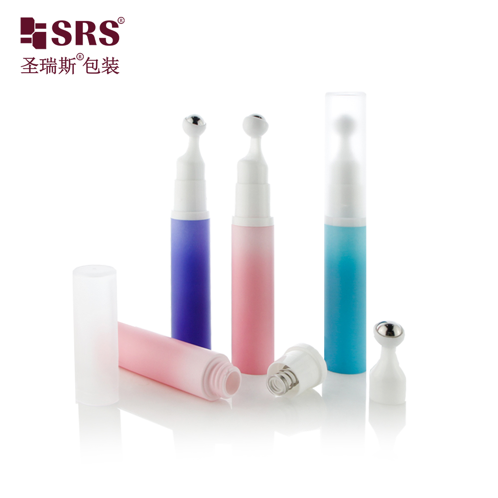 Manufactory Custom New Gradient Macarons Color Press Airless Pump Roller Bottle For Eye Cream