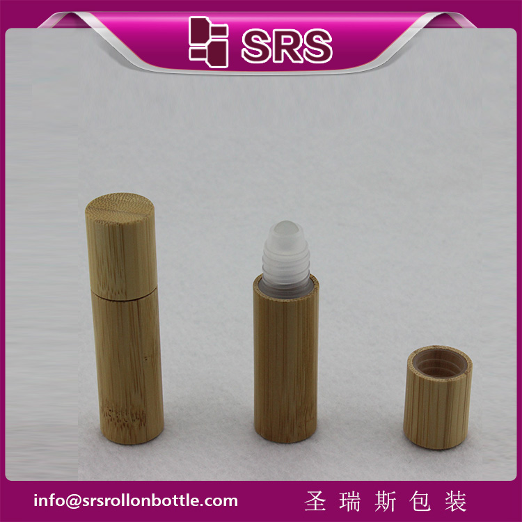 SRS Natural Bamboo Color 5ml Roller bamboo Bottle with Lid