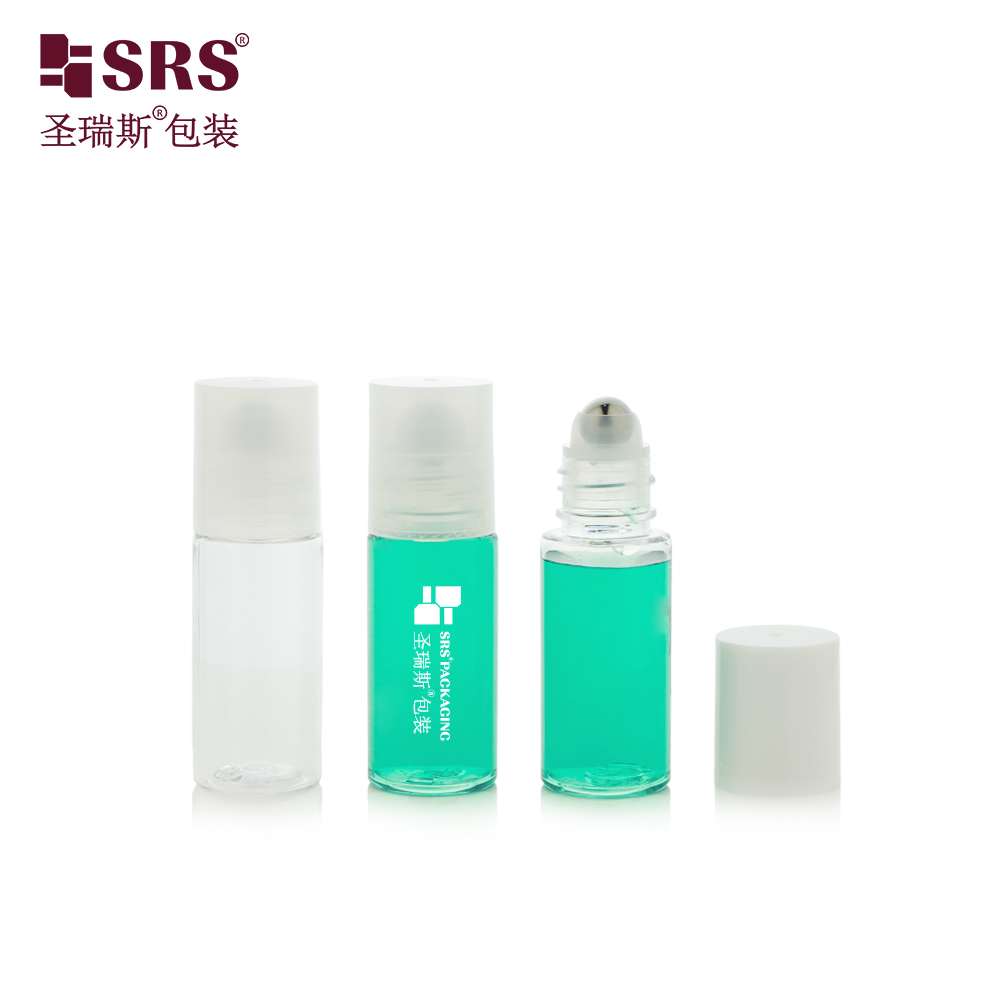 New 15ml PET Empty Cosmetic Deodorant Roll on Oil Perfume Bottles With Steel Roller Ball