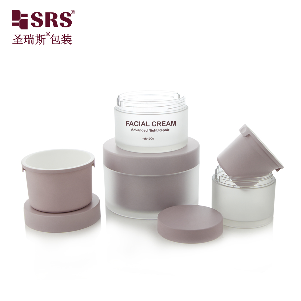 New Arrivals Pretty Purple Cosmetics Replaceable Jar 50g 100g 240g for Skincare Cream