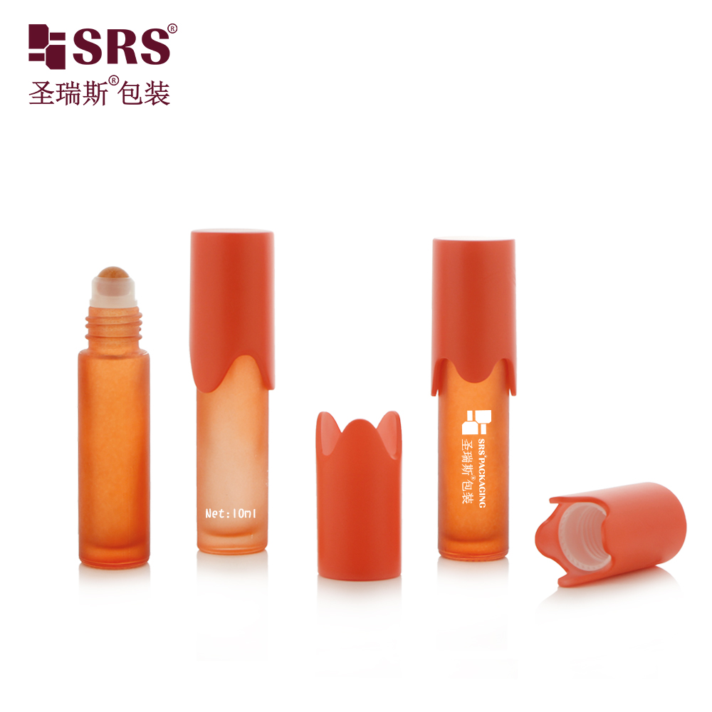 New Cute Shape Cap Portable Empty 10ml Essential Oil Glass Roll on Bottle