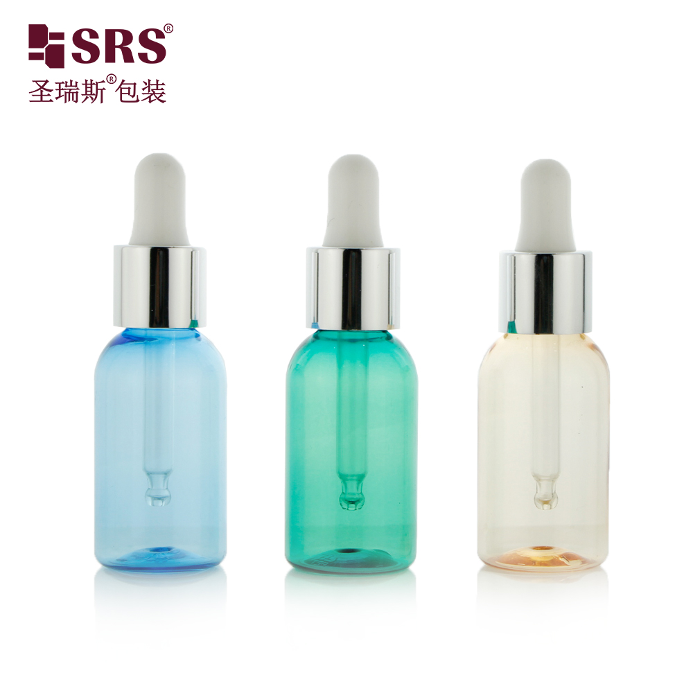 New Design Hot Sale 30ml PET Plastic Dropper Bottle 1oz Essential Oil Dropper Serum Bottle