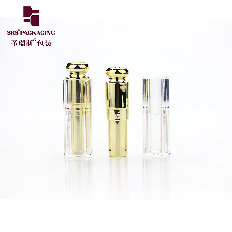 OEM ODM luxury square round lipstick tube gold color make up cosmetic packaging