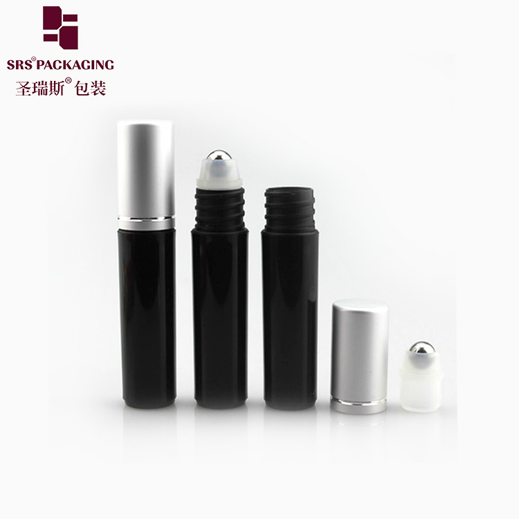 PP PCR black empty Plastic Perfume Packaging 5ml Roller Bottle