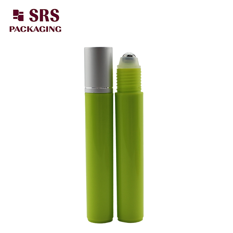 SRS Plastic Green Color Eye Cream 15ml Roller Bottle