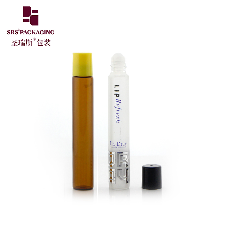 Perfume Essential Oil Amber Roller Bottle 10ml Glass Roll on Bottle with Plastic Lid and Steel Roller Ball