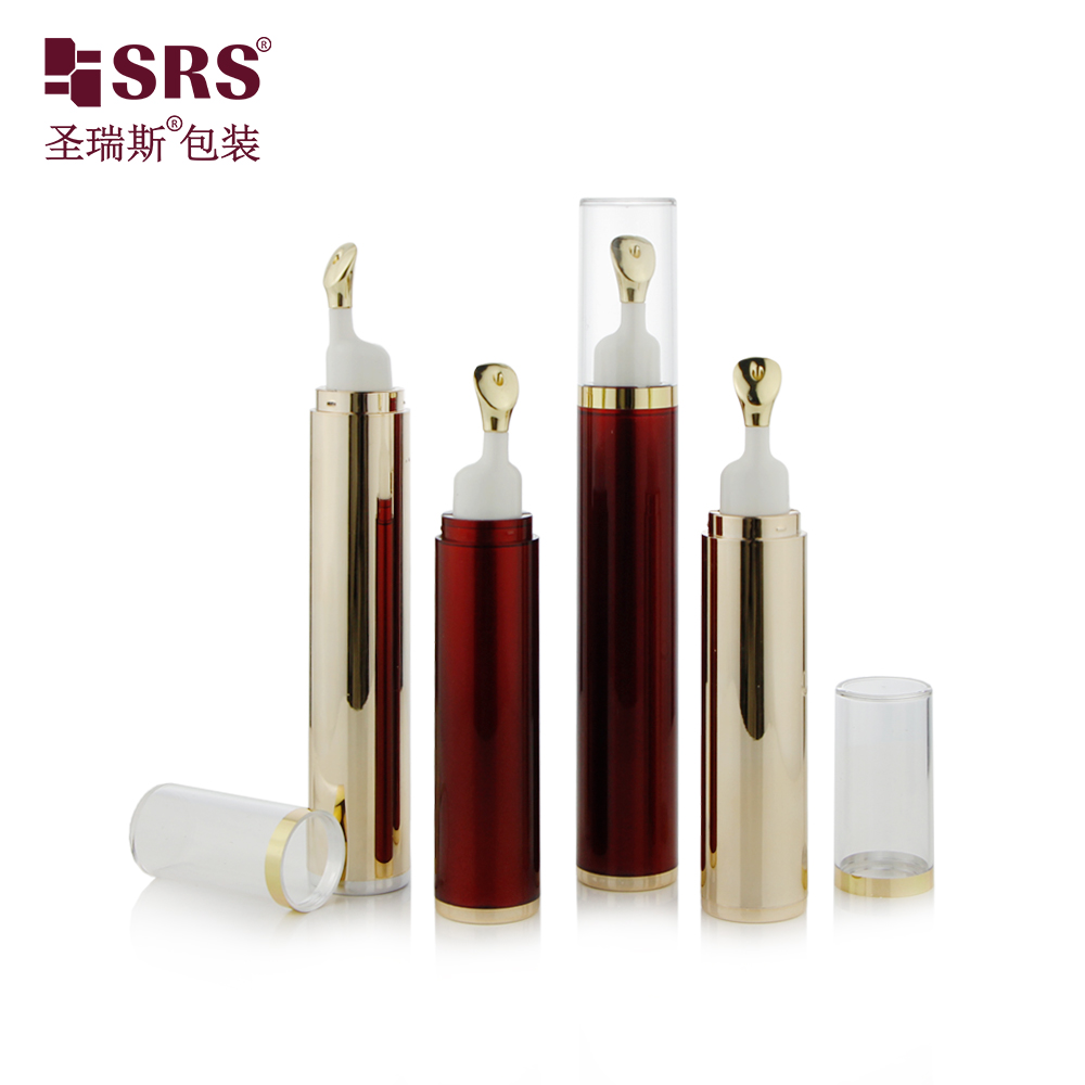 Luxury 10ml 15ml Acrylic Airless Pump Bottle Customized Color Eye Cream Bottle With Zinc Alloy Head