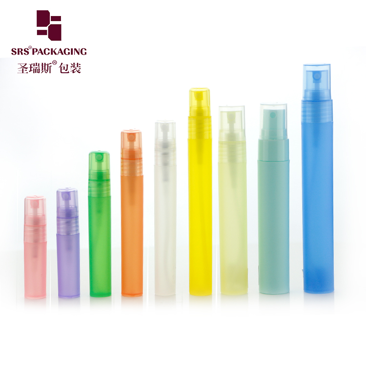 Pink color 5ml 8ml 9ml 10ml girl perfume recycled refillable PP plastic spray bottles