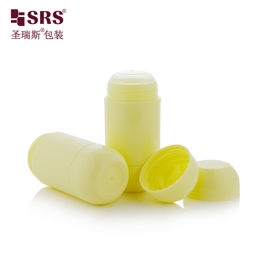 Plastic Friendly 30mL Empty PP Light Yellow Body Deodorant Push Bottles Stick Packaging Container