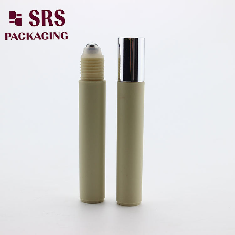 Plastic Frosted Cosmetic Gel Round Roll on Bottle 15ml