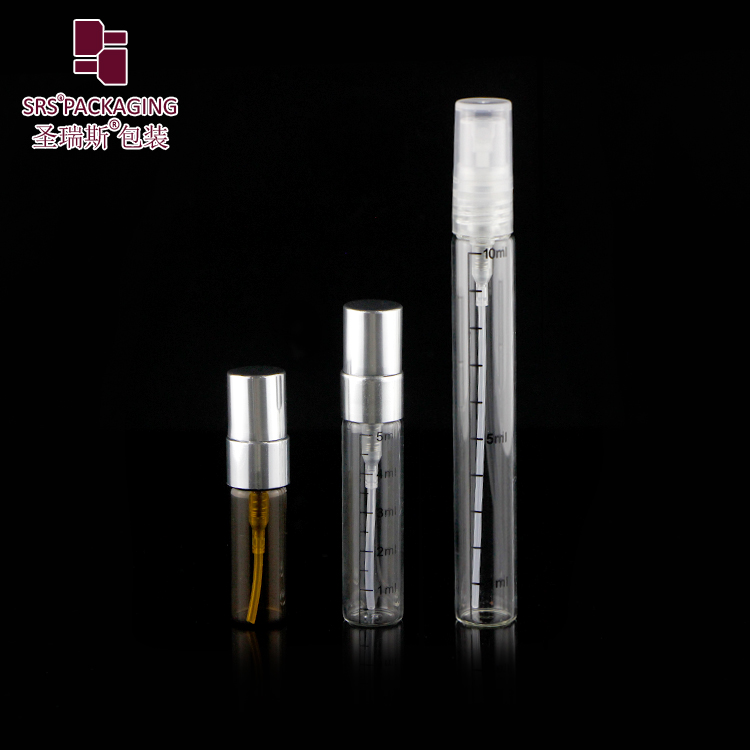 Portable 3ml 5ml 10ml Perfume Atomizer Glass Perfume Spray Bottle With Aluminum Pump Cap