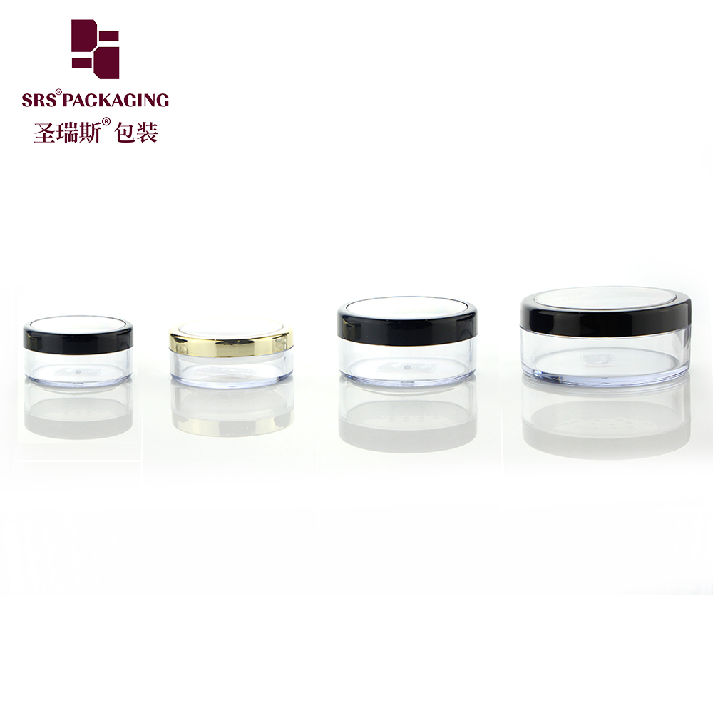 S020 5g 10g 20g 30g Clear Round Plastic Case with sifter Loose Powder Jar