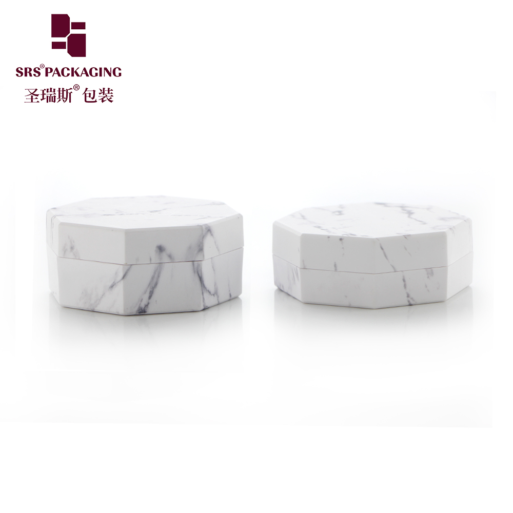 S029G High quality 10g 20g custom hexagonal marble design empty compact loose powder container case