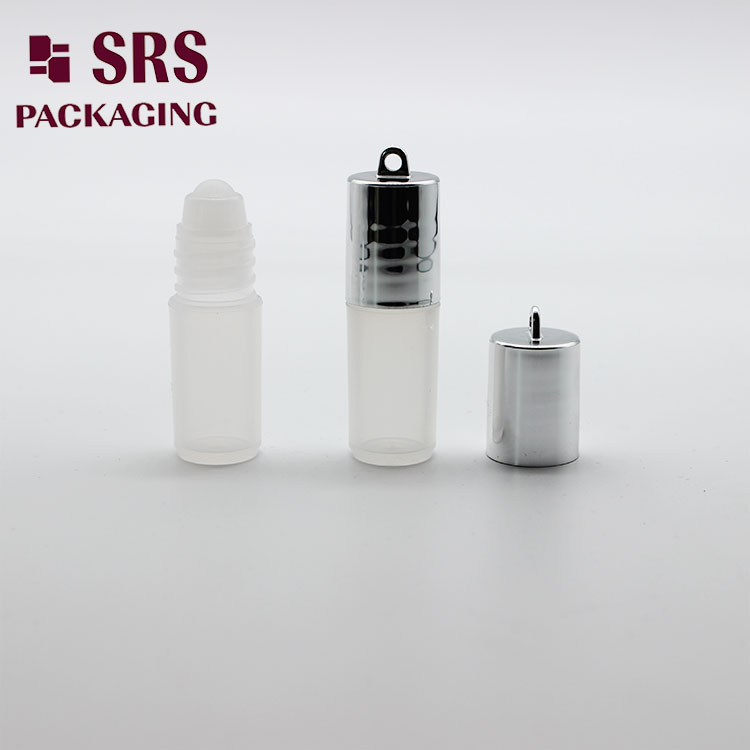 SRS Empty Cosmetic 3ml Clear Roller Ball Bottle with Hook